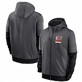 Men's Cleveland Browns New 2020 Nike Gray Black Fan Gear Mascot Performance Full Zip Hoodie,baseball caps,new era cap wholesale,wholesale hats